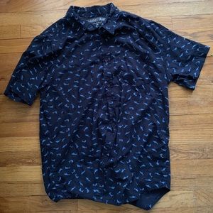 Shark patterned button up shirt